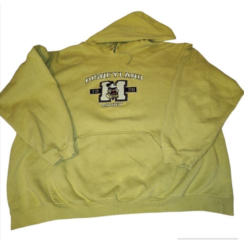 Disneyland Resort Mickey Mouse 1928 Pullover Hoodie Tan Adult 2XL Vintage Y2K